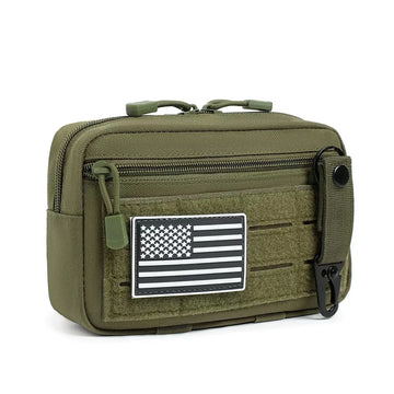 Horizontale Molle-Taktiktasche mit Patch und Schlüsselanhänger 