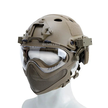 Casco Táctico Completo con Máscara y Gafas para Airsoft